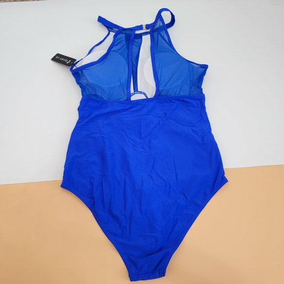 Tempt Me Women One Piece Swimsuit High Neck Plunge Mesh Ruched Monokini Swimwear - Picture 14 of 14